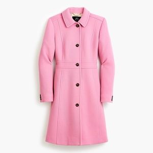 J Crew Retro Pink Classic Lady Day Coat In Italian Double-cloth Wool With Thins